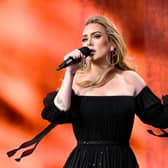 Adele performing at Hyde Park in July 2022.