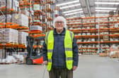 Ivor Ward, 98, at work in EM Pharma.