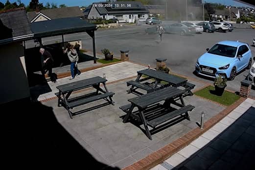 Man runs across pub car park to save pint from ‘mini-tornado’.