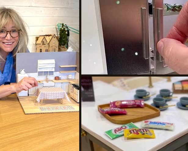 Woman makes doll’s houses with rooms costing up to £3K.