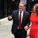 abour leader and incoming Prime Minister Sir Keir Starmer and wife Victoria enter 10 Downing Street 