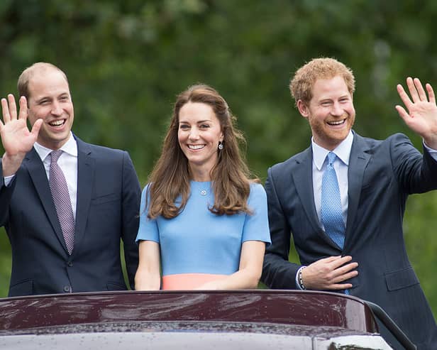 What were the A-level results of Prince William, Catherine, Princess of Wales and Prince Harry?