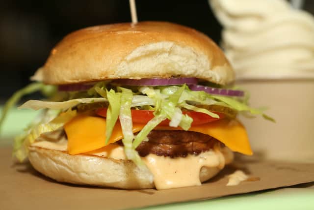 A vegan seitan burger at the Vedang fast food restaurant in the Mall of Berlin (Photo: Adam Berry/Getty Images)