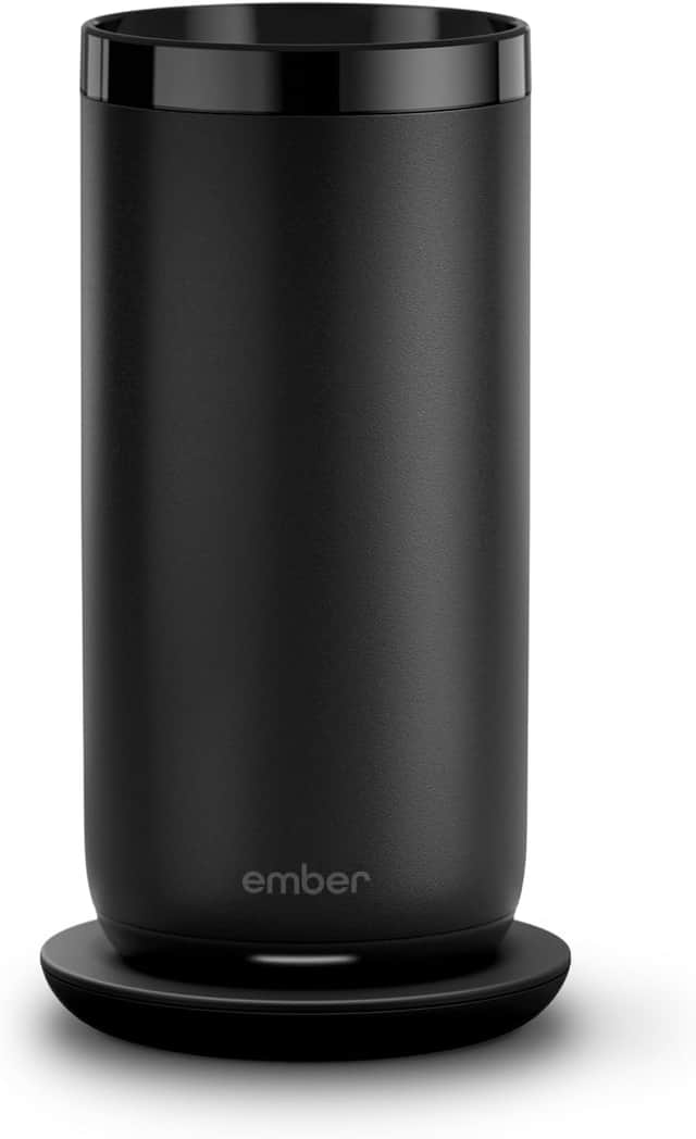 Ember Tumbler on its charging pad