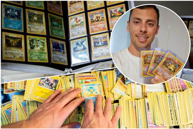 Jon Free [pictured] has one of the highest ever graded fourth print 'Charizard' in existence (Photos: Getty Images/Pexels)