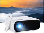 The mini projector can display on screens up to 300 inches