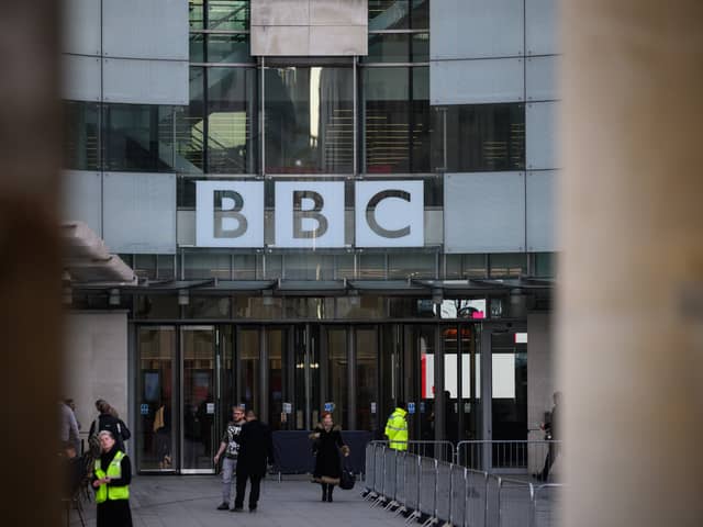 The BBC logo is seen at BBC Broadcasting House. Picture: Leon Neal/Getty Images