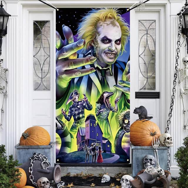 Beetlejuice lifelize door cover from Amazon