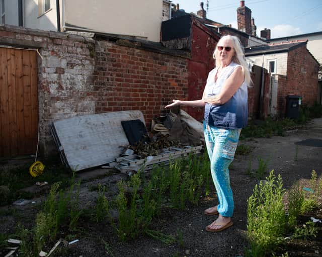 Annie Valentine fed up of fly-tipping in the alley