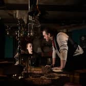 Molly Winston and Adam Goldwater, actors from Blackpool Tower Dungeons in the new Halloween show 'Bathtub Bride'.