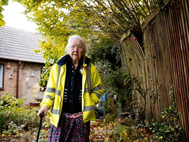 Betty Calloway (90) from Stirchley, who has  issues with an overgrown council hedge that has turned her dream move into a nightmare. 