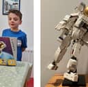 Eddie Morton with the Lego Creator astronaut kit