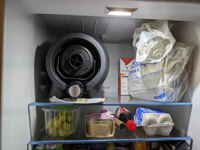 Pinter brew kit in fridge during review