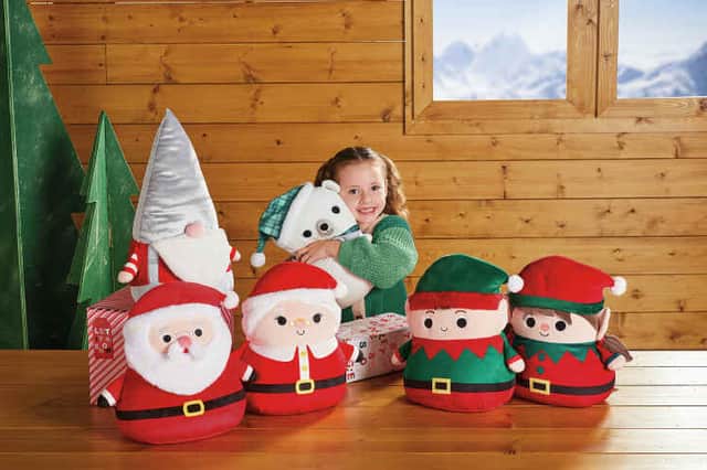 Festive Squishees from a previous year - new cuddlies will hit the middle aisle in November
