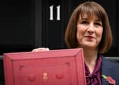 Rachel Reeves poses with the red Budget Box as she leaves 11 Downing Street to present the government's annual Autumn budget to Parliament (Photo: JUSTIN TALLIS/AFP via Getty Images)
