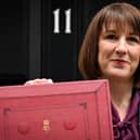 Rachel Reeves poses with the red Budget Box as she leaves 11 Downing Street to present the government's annual Autumn budget to Parliament (Photo: JUSTIN TALLIS/AFP via Getty Images)