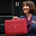 Rachel Reeves poses with the red Budget Box as she leaves 11 Downing Street to present the government's annual Autumn budget to Parliament (Photo: JUSTIN TALLIS/AFP via Getty Images)