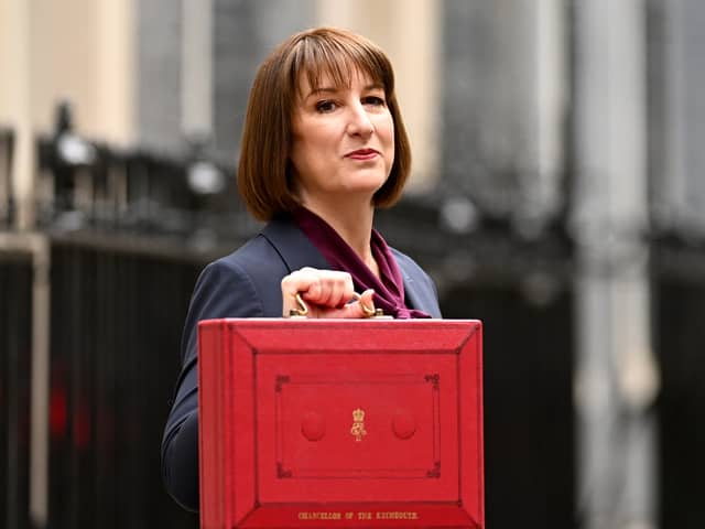 Chancellor of the Exchequer, Rachel Reeves, poses with the red Budget Box as she leaves 11 Downing Street to present the government's annual budget to Parliament (Photo: Leon Neal/Getty Images)