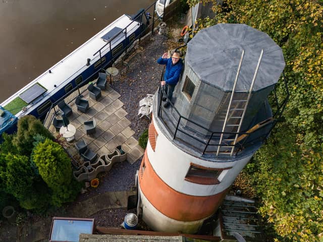Phil Austin has built a lighthouse in the middle of Salford - 30 miles away from the nearest coast.