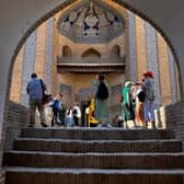 Khiva, near the unfinished minaret. 