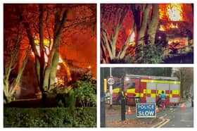 Fire crews from across West Yorkshire raced to Sandmoor Drive, Alwoodley last night.