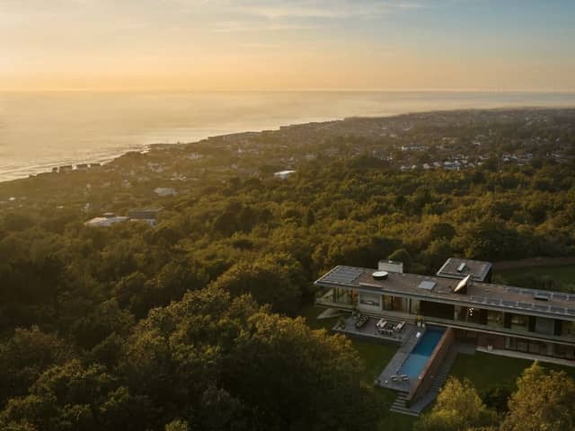The five-bedroomed house has incredible views out to North Wales