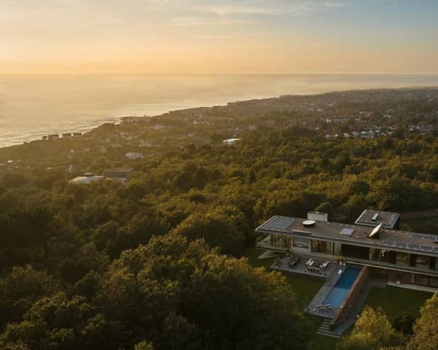 The five-bedroomed house has incredible views out to North Wales