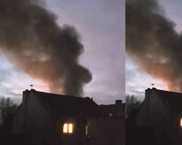 Scotland fire: Smoke billows from Leslie paper mill blaze.