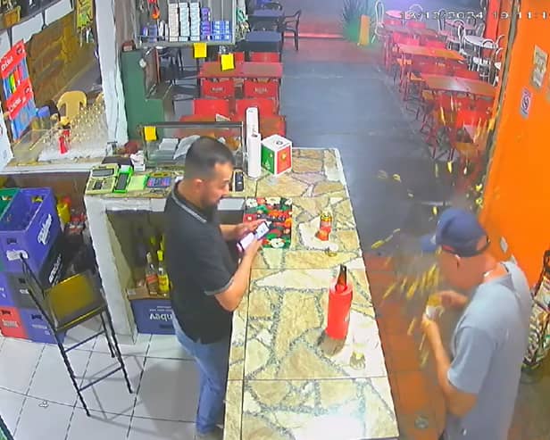 Snack explodes and customer suffers burns in Curitiba, Brazil, Friday, Dec. 13, 2024. The cause of the snack explosion remains unknown. (NF/newsX)
