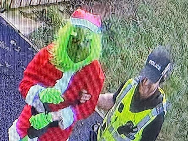 A caretaker dressed as the Grinch has been "arrested" by police - in a stunt to give nursery kids ''closure'' after a break-in. 