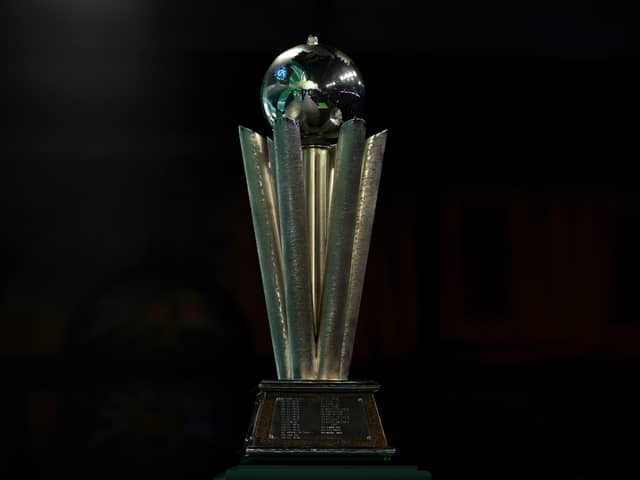 The PDC World Darts Championship trophy