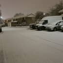 Snow falls in Basingstoke.