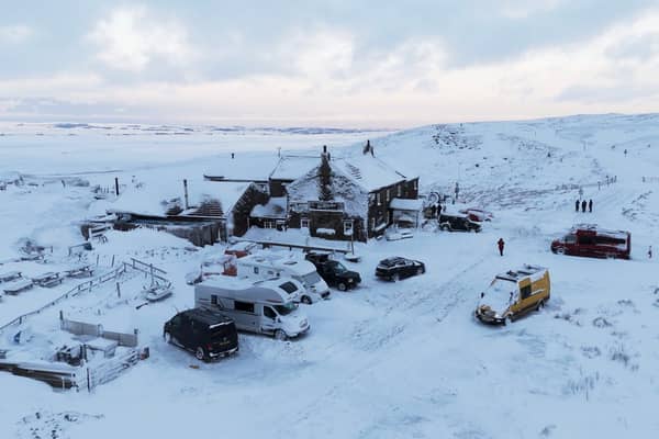 Snow trapped guests at the Tan Hill Inn, in North Yorkshire