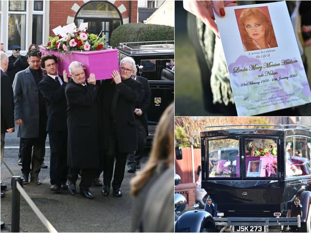 Mourners at the funeral of singer Linda Nolan have been told she would have “loved all the fuss”