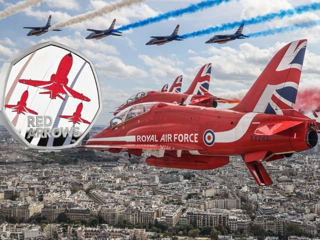 The commemorative coins mark the 60th anniversary of the first Red Arrows display
