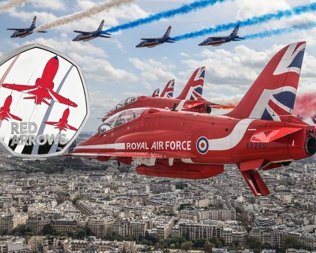 The commemorative coins mark the 60th anniversary of the first Red Arrows display