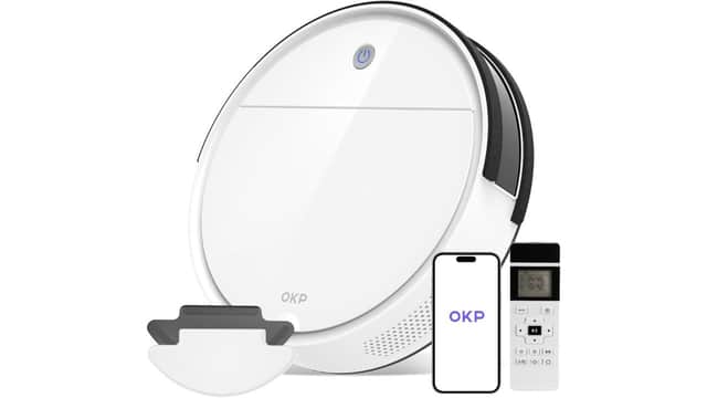 The OKP robot vacuum has the latest high-tech features