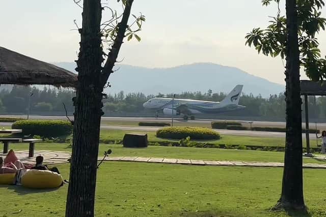 Video grab of Koh Samui Airport.