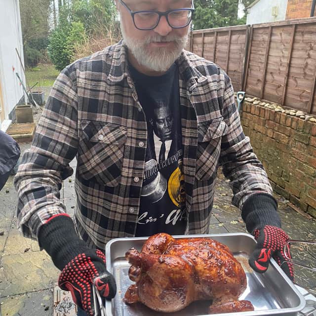 I was really pleased with this roasted chicken - the pellets added a layer of smokiness over the spiced rub