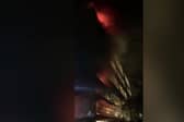 Video grab of the moments before and after  Israel Baber setting fire to a sofa in Eccleston House, in Aiken Street, Bristol. 