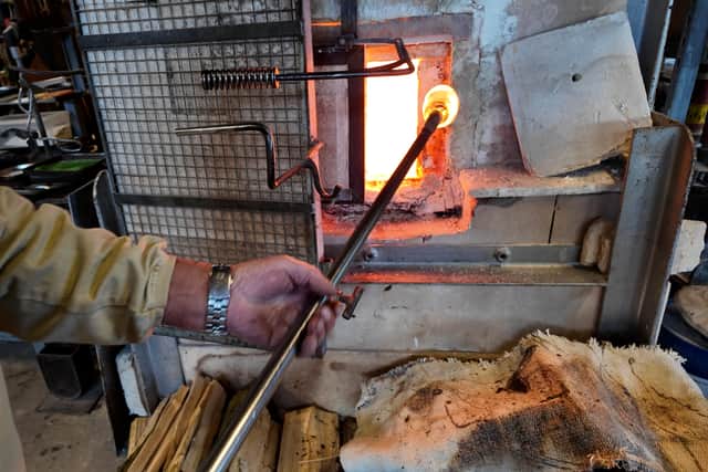 John Ditchfield, works at his furnace which is 'never switched off'