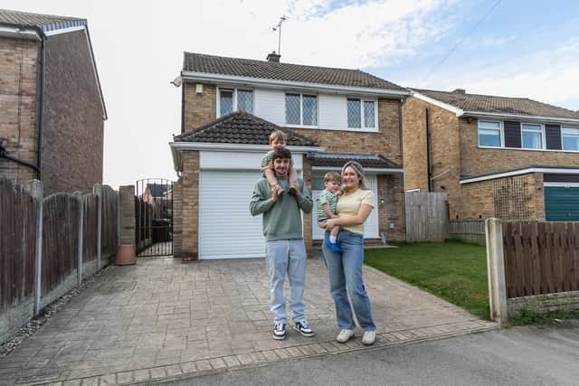 Dylan Naylor and Bethany Fletcher with kids Theo and Louis, live at the house where the Netflix hit 'Adolescence' was filmed, pictured in Pontefract, West Yorkshire.