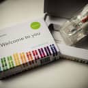 A saliva collection kit for DNA testing (Photo: ERIC BARADAT/AFP via Getty Images)