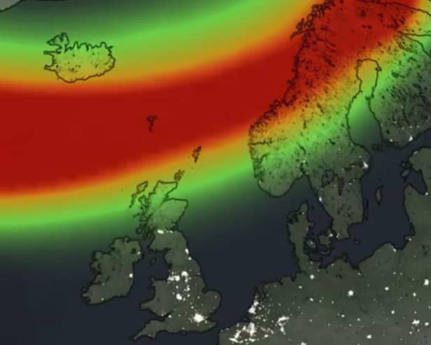 Met Office map shows where in Scotland Northern Lights could be visible tonight.
