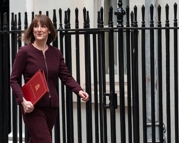 Britain's Chancellor of the Exchequer, Rachel Reeves, leaves 11, Downing Street to deliver her Spring Statement to Parliament on March 26, 2025 (Photo: Carl Court/Getty Images)