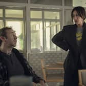 Chris O'Dowd and Rashida Jones in Black Mirror 'Common People'