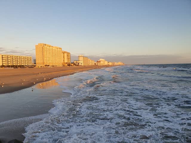 The sun rises on another packed day at Virginia Beach