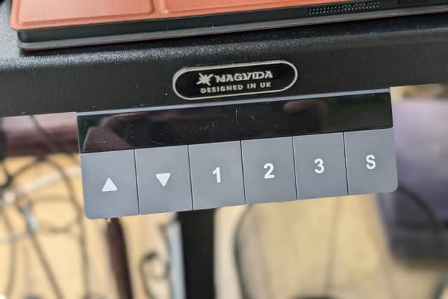 The control panel is really neat, easy to use, and it can be placed anywhere under the desk