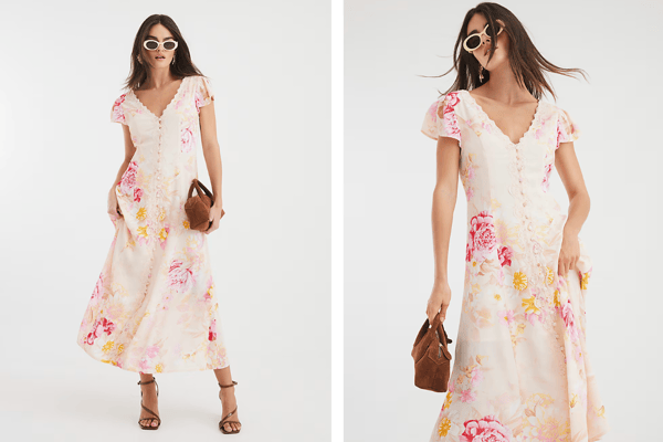 Shoppers are running to buy this affordable River Island pink floral midi dress
