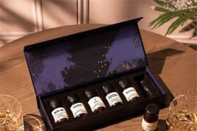 The selection box contains six premium whiskies